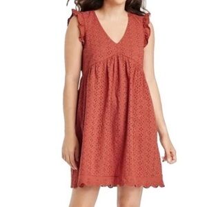 Knox Rose Eyelet Dress in Rust